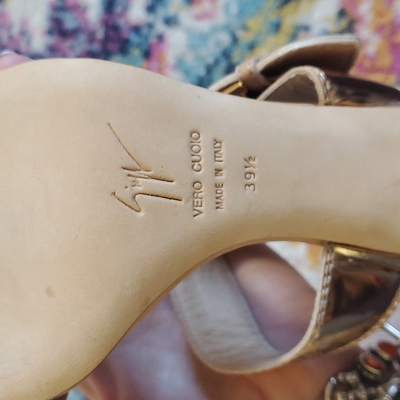 Giuseppe Zanotti Rose Gold Slip On Kitten Heel Mules - Picture 7 of 11